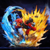 Kylin Studio Dragon Ball Classic Character Super Saiyan 4 Double King Gogeta & Vegetto 55cm High