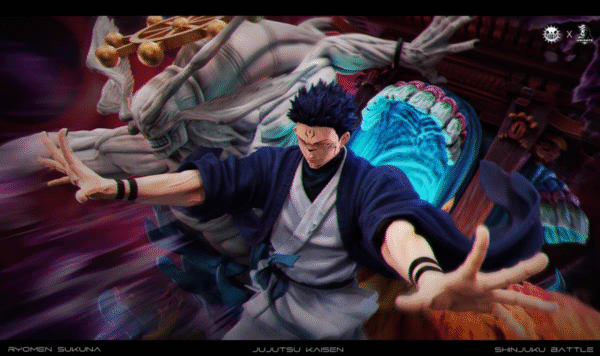 Jujutsu Kaisen Two-Faced Stand Shikigami Kuroro + Chimeric Beast Jaw Spitting Handmade Statue, 68 cm in height - Image 3