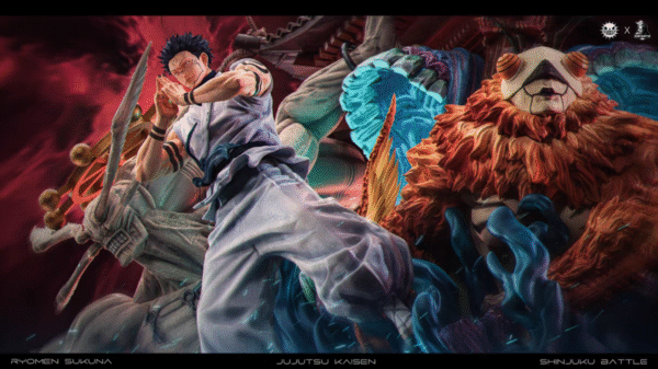 Jujutsu Kaisen Two-Faced Stand Shikigami Kuroro + Chimeric Beast Jaw Spitting Handmade Statue, 68 cm in height - Image 4