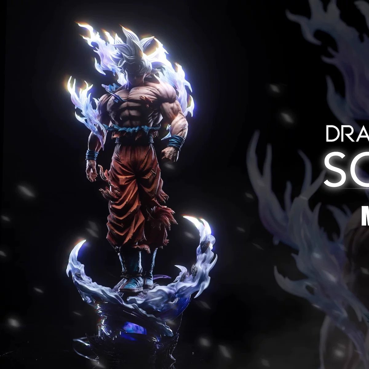 Cloud Rising Free and Easy Zen State Goku from Dragon Ball Statue, 48 cm tall, Handmade Model Kit (GK) - Image 4