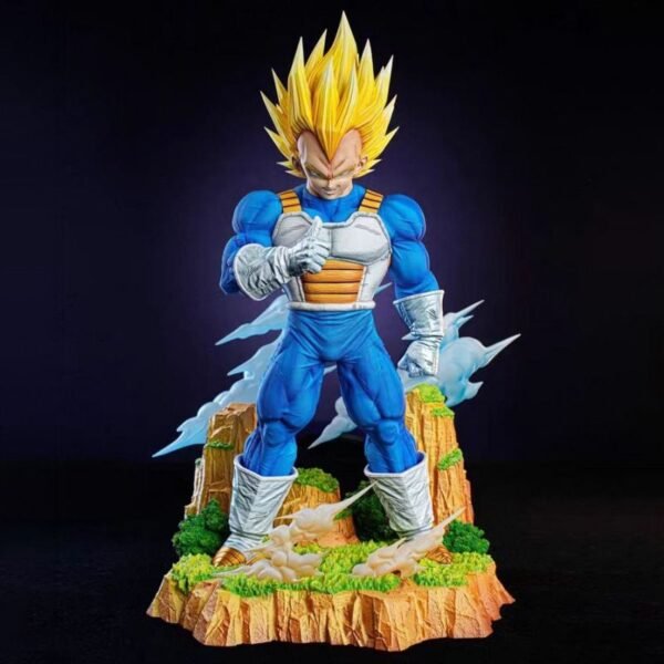 Vegeta Dragon Ball figurine statue Super Saiyan model scene statue display item 34 cm tall