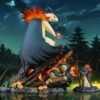 Pokémon Kipi the Fire Beast Evolution Group Handheld Model Figurine, 15 cm in height