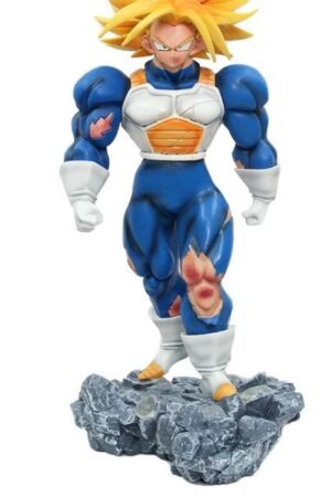 Dragon Ball Damaged Trunks White Hole Universe Suit Big Muscle Glowing Scene Model Figurine Display Statue 35cm