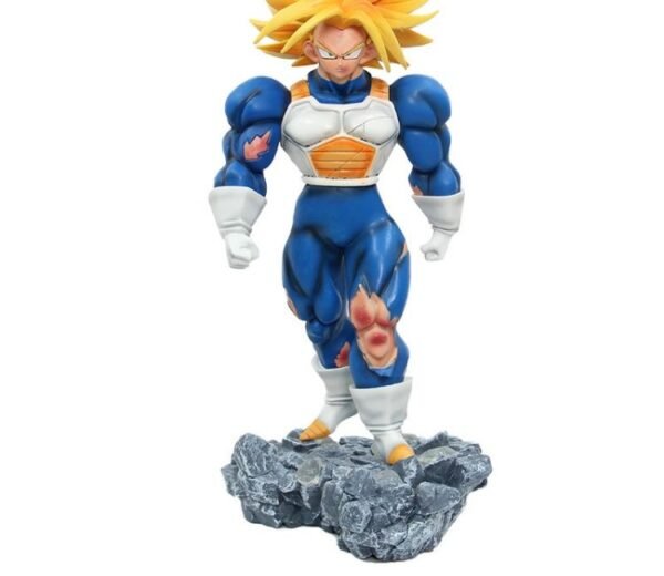 Dragon Ball Damaged Trunks White Hole Universe Suit Big Muscle Glowing Scene Model Figurine Display Statue 35cm