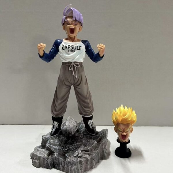 Dragon Ball Crying Trunks Double-Headed Sculpture Standing Pose Anime Peripheral GK Handmade Model Decorative Item Table Decoration Gift 21cm