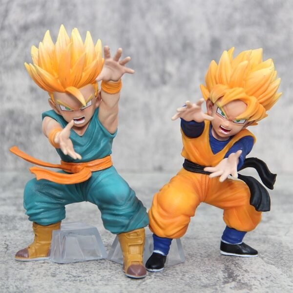 Dragon Ball GOKU WU TIAN Trunks Handicraft, Kamehameha Wave, Combined Skill Model Display Figurine, 15cm High,