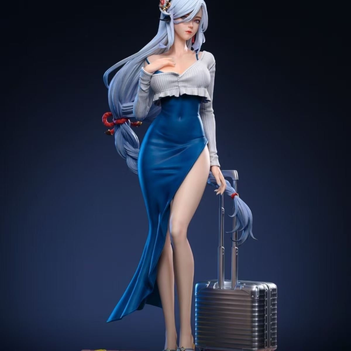 Genshin Impact Shenhe girl merchandise figurine, table hanging, tide sound gift, height 45 cm, item number 23852.
