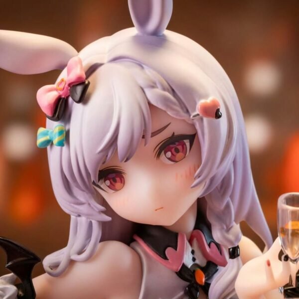 Lucky Rabbit Girl Dealer Goodies Figure Decorative Object, 18 cm tall, sitting on a table as a souvenir.