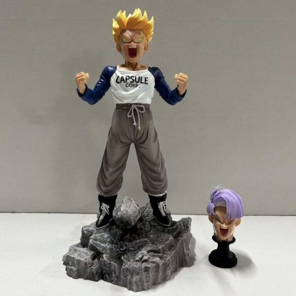 Dragon Ball Crying Trunks Double-Headed Sculpture Standing Pose Anime Peripheral GK Handmade Model Decorative Item Table Decoration Gift 21cm - Image 3