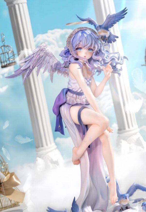 Beautiful girl and little angel Eryl PVC & ABS painted finished product goods figure ornament. It can be placed on the table and used as a present. Sculpture height: 30CM - Image 3