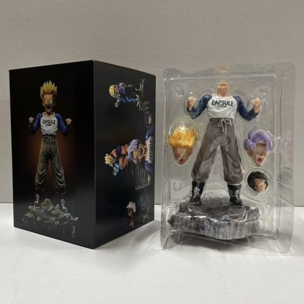 Dragon Ball Crying Trunks Double-Headed Sculpture Standing Pose Anime Peripheral GK Handmade Model Decorative Item Table Decoration Gift 21cm - Image 4