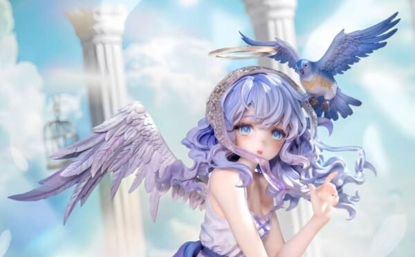 Beautiful girl and little angel Eryl PVC & ABS painted finished product goods figure ornament. It can be placed on the table and used as a present. Sculpture height: 30CM - Image 5