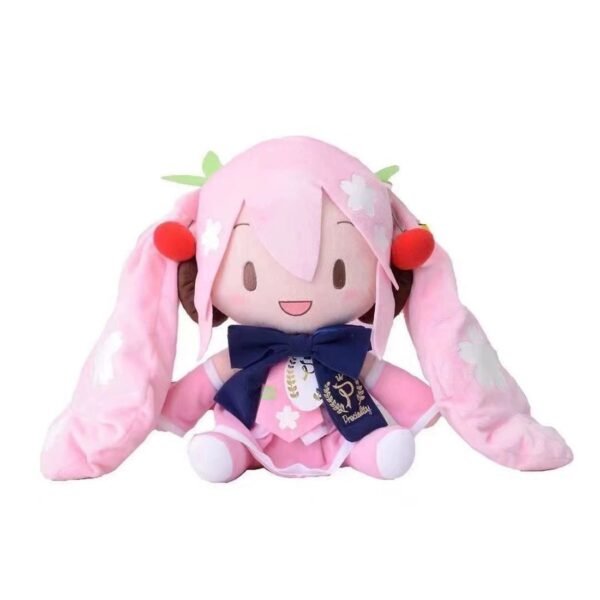 32cm Pink Hatsune Miku Sakura Cherry Hair Sitting Doll Plush - Image 2