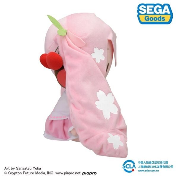 32cm Pink Hatsune Miku Sakura Cherry Hair Sitting Doll Plush - Image 6