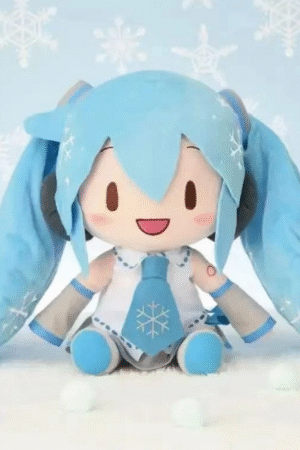 32cm Blue Hatsune Miku Wearing Tie Sitting Doll Plush