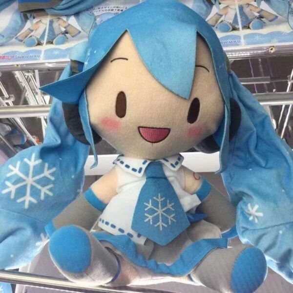 32cm Blue Hatsune Miku Wearing Tie Sitting Doll Plush - Image 3