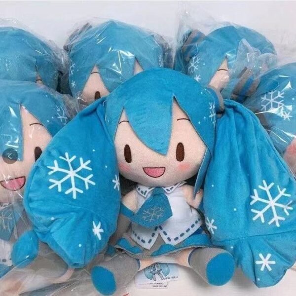 32cm Blue Hatsune Miku Wearing Tie Sitting Doll Plush - Image 5