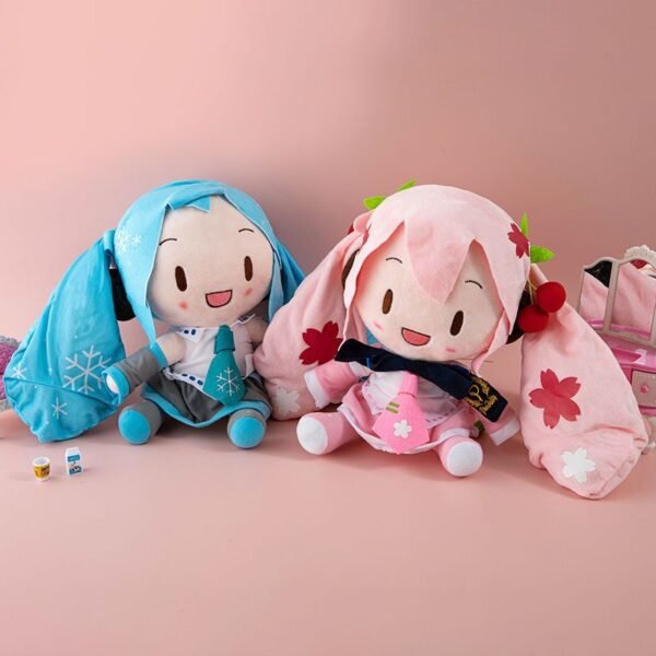 Mini Miku Plush Cute Sitting Doll - Image 2