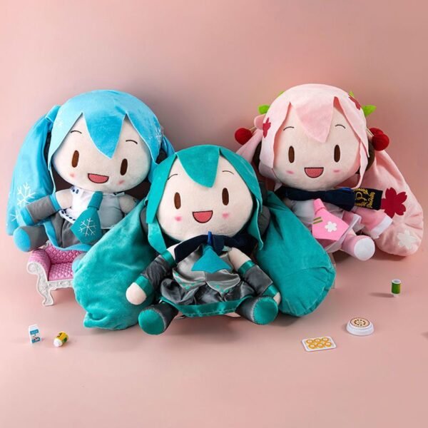 Mini Miku Plush Cute Sitting Doll - Image 5